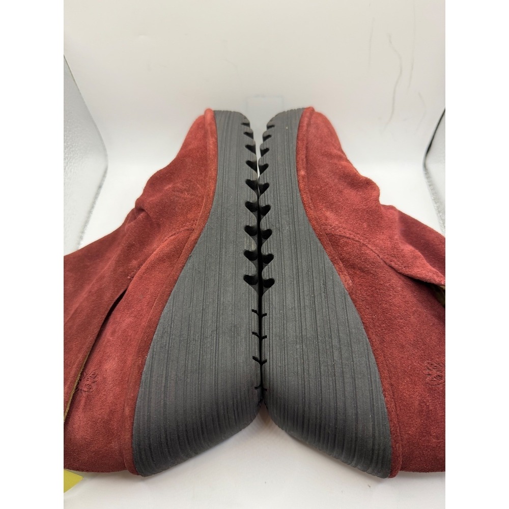 Fly London Yust Burgundy Red Suede Wedge Ankle Boots 500788002 Womens 40 NEW - Picture 6 of 8